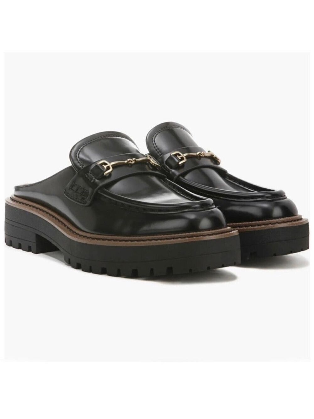 Sam Edelman Lennon Black Shinybox Loafer Mule - NWT